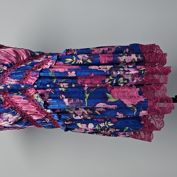 Free People Spring Fling Sleeveless Mini Dress W/Slip:Ultra Violet Combo: Medium - Picture 3 of 16